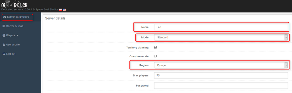 Web consol configuration