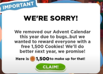 Advent Calendar Removal Notice