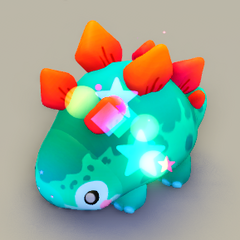 A Rainbow Shiny Stegosaurus.