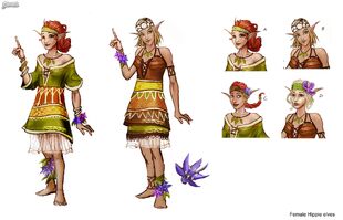 Concept art for the Elf females