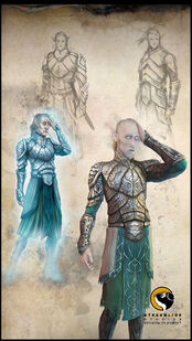 Concept Art and 3d Model of an Elven Ghost.