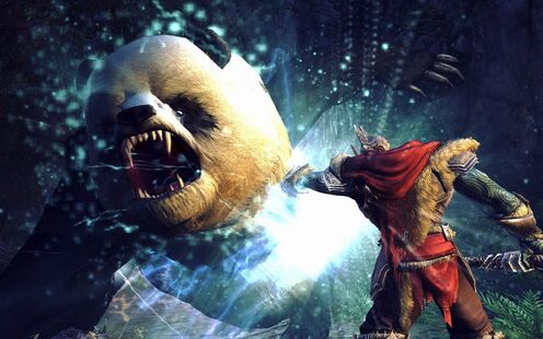 Attacking a Panda,with the Evil Presence Spell.