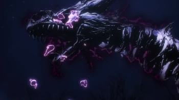 The broken bones of Skeletal Dragon being restored back to its host thanks to [Ray of Negative Energy].