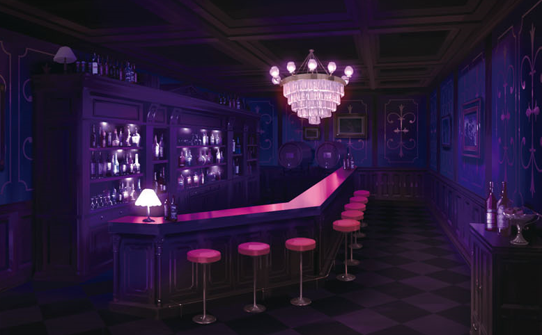 Premium Photo  Bar stools in cyberpunk bar in cyberpunk city neons  cybercity background opposite colors