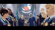 Рейес получает медаль от IJC.