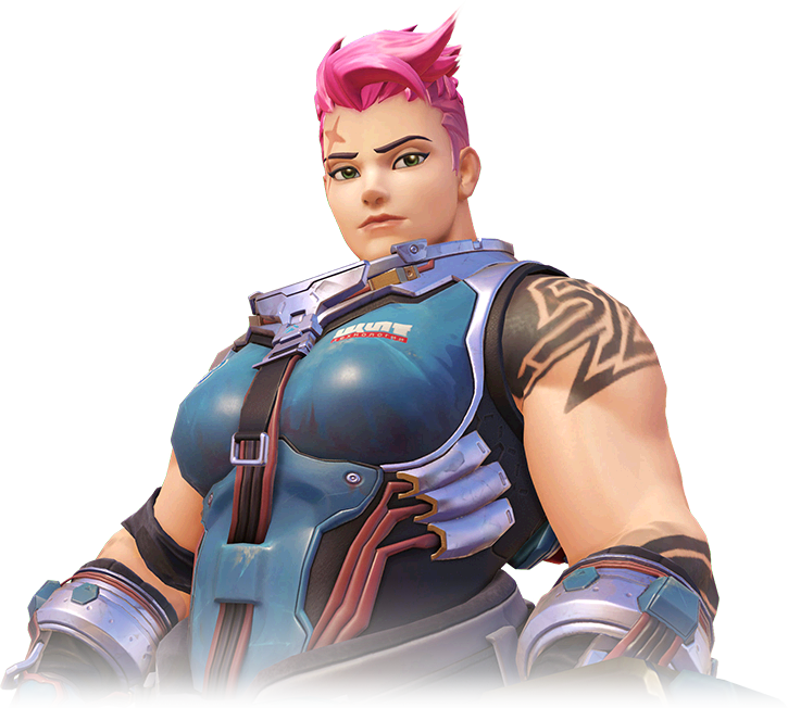 Zarya, personagem do jogo Overwatch. Fonte