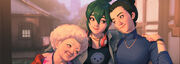 Kiriko with her mother and grandmother