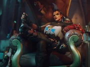 The Queen on her throne