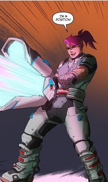 Zarya, personagem do jogo Overwatch. Fonte
