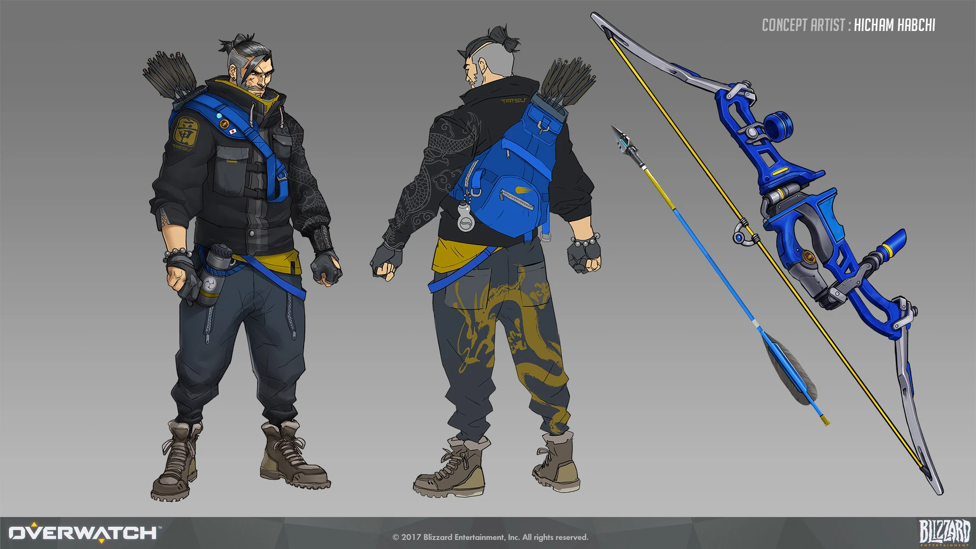 Hanzo Overwatch Wiki Hanzo's weapon is the storm bow, a bow thatis extremely accurate and has a great range, therefore classifying him as a sniper. hanzo overwatch wiki