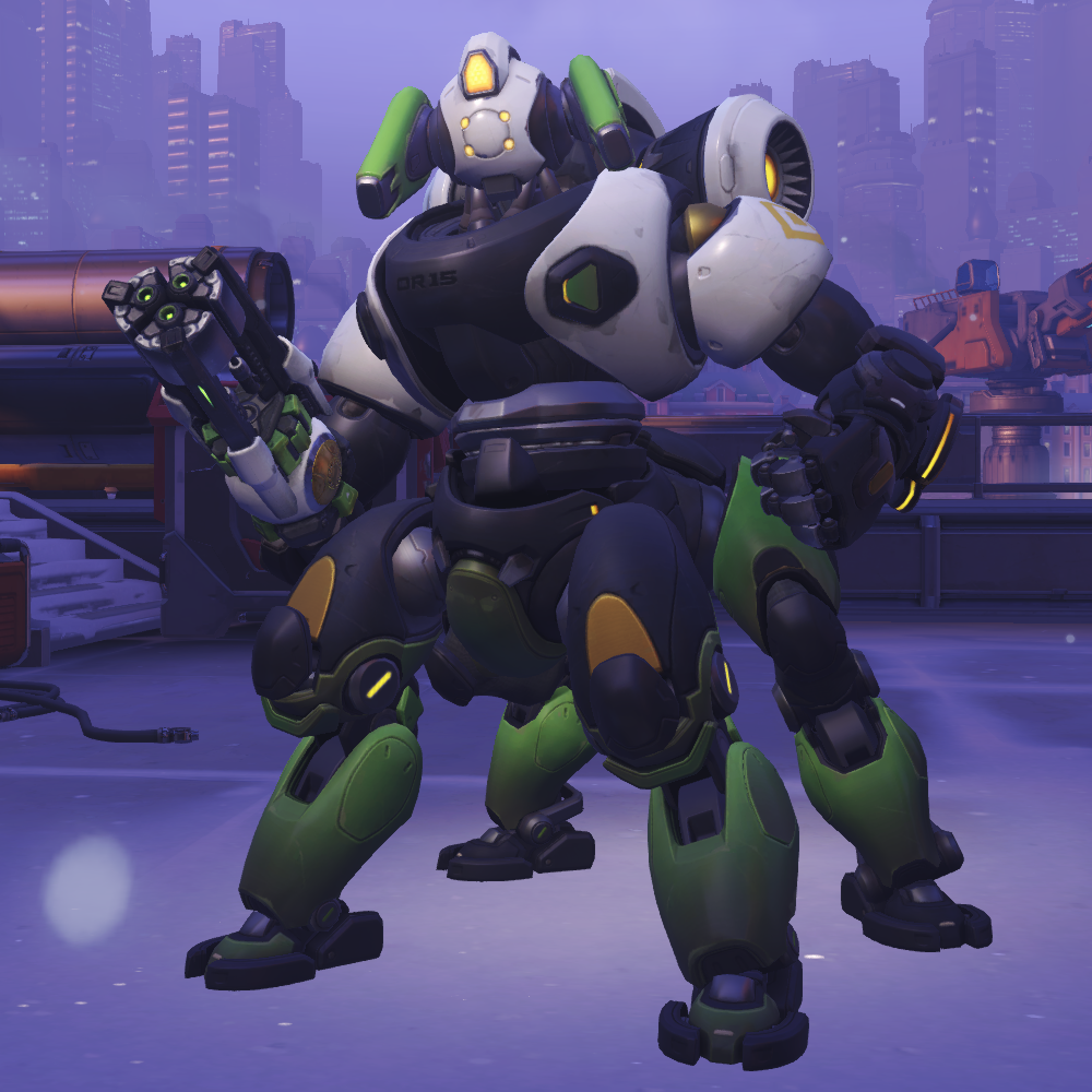 Torb's gun model really gets in the way of the crosshair when you jump to  the right. Here, there's a training bot JUST outside the crosshair, but  nearly completely covered by the