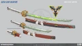 Bushi Skin Weapons Concept Art by Daryl Tan
