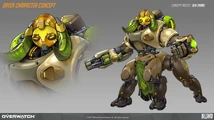 Concept art of Orisa by Ben Zhang