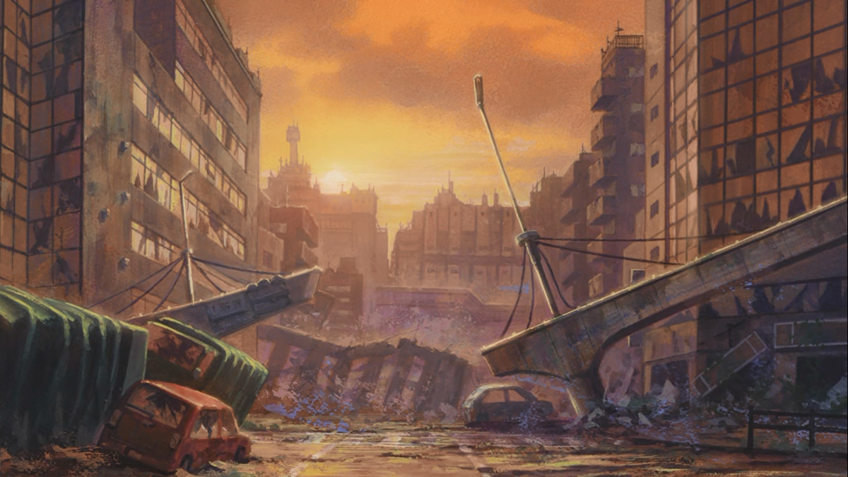Город из аниме последний Серафим