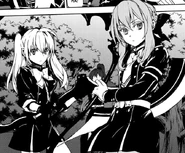 Shinoa and Mitsuba backing up Yu
