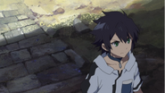 Wordlessly approaching Mika as he explains they need to use their head if they want to survive
