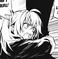 Mitsuba grabs Crowley's leg