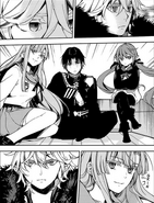 Mika looks at Guren, Mahiru and Krul