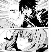 Shinoa looks at Yu