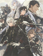 Anime Blu-ray / DVD vol. 7 artwork, featuring Guren with the rest of the Moon Demon Company