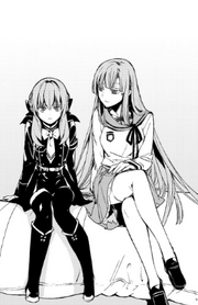 Mahiru sits next to Shinoa