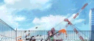 Shinoa demonstrating Shikama Dōji to Yūichirō