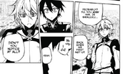 Mika reminds him that he met Ferid in Shinjuku, but Yu doesn't remember this