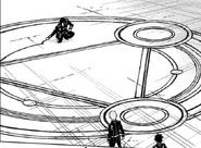 Yu and Kimizuki find Guren drawing the spell circle design