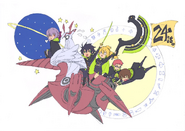 2015-12-26 Tweet by animator ABS to celebrate the anime's 24th and final episode, featuring the Shinoa Squad