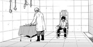 Interrogating Guren under the school gym