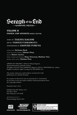 Seraph of the End Vol. 8 - Manga Review — Taykobon