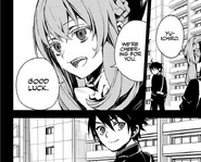 Shinoa supports Yu