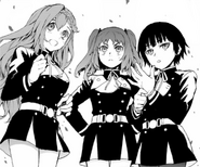 Mito, Shigure, and Sayuri in their uniforms manga