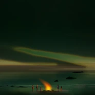 Concept art of the main cast at Beacon Beach.