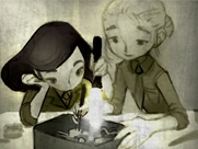 Maggie and Anna investigating