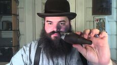 Oxhorn smoking an Egg Maduro cigar for the 200th episode special.