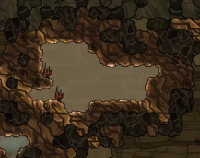 Переща с углем и медной рудой в биоме осадочных пород