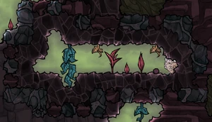 Переща с углем и железной рудой в джунглях