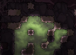 Светлые блоки хлорного камня в пещере с хлором