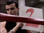 Kiki Faye Downing in the boxing-ring as “ring girl”, during the fight between Chucky Pancamo and Cyril O’Reily