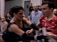 Rohan Quine as Downing in 'Oz' 32.jpg (43 KB) Having played "ring girl" in the O'Reily/Pancamo match, Kiki Faye Downing discovers that his attempt to reprise the role for this Khan/Cramer semi-final fight meets opposition: a bitchy squabble flares up, as Fiona Zonioni snatches the round 2 card from Kiki’s hands and plays “ring girl” instead