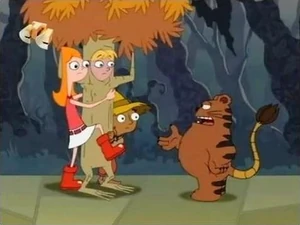 Candace, Nerdcrow (Baljeet), and Jeremytree (Jeremy) meet the Lion-Tiger-Bear Guy (Buford).