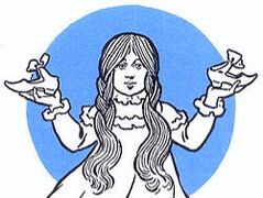 Dorothy Gale holds the silver shoes. By W. W