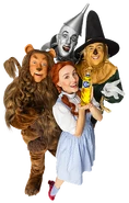 Dorothy, Cowardly Lion, Scarecrow, and Tin Man[4]