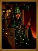 The Wicked Witch of the West surrounded by her pets.