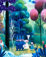 The Munchkins and Good Witch of the North welcome Dorothy to Oz.