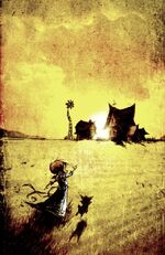 Dorothy and Toto in Kansas by Skottie Young