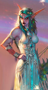 Tyrande Whisperwind is the best example of a Priest.