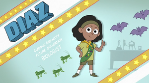 Diaz's character portrait, aspiring to grow up to be a biologist.