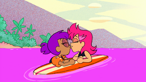 Enid and Red Action kiss